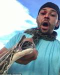 Питон укусил за лицо до крови поймавшего его любителя рептилий и попал на видео